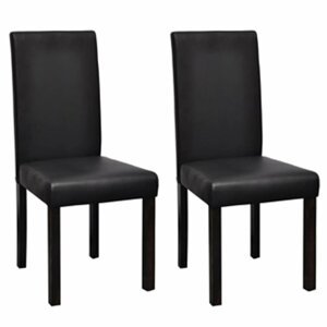 Jedálenská stolička 2 ks umelá koža / drevo Dekorhome Čierna