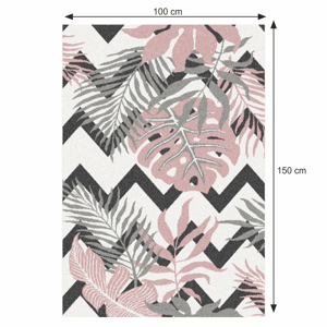 Koberec SELIM sivá / ružová / biela Tempo Kondela 100x150 cm