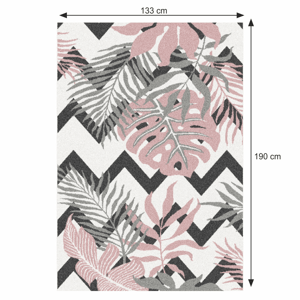 Koberec SELIM sivá / ružová / biela Tempo Kondela 133x190 cm