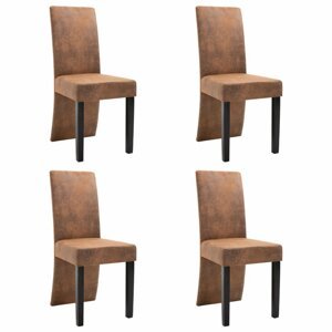 Jedálenská stolička 4 ks umelá koža / drevo Dekorhome Hnedá