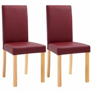 Jedálenská stolička 2 ks umelá koža / drevo Dekorhome Červená