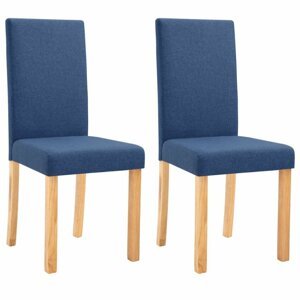 Jedálenská stolička 2 ks látka / kaučukovník Dekorhome Modrá