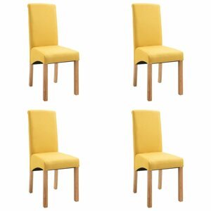 Jedálenská stolička 4 ks látka / drevo Dekorhome Žltá