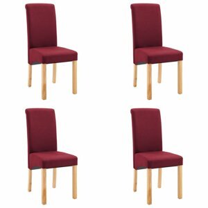 Jedálenská stolička 4 ks látka / drevo Dekorhome Červená