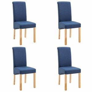 Jedálenská stolička 4 ks látka / drevo Dekorhome Modrá