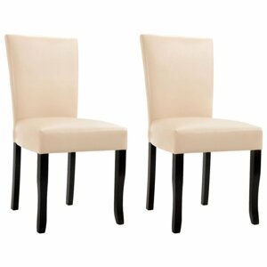 Jedálenská stolička 2 ks umelá koža Dekorhome Krémová