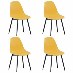 Jedálenská stolička 4 ks plast / kov Dekorhome Žltá