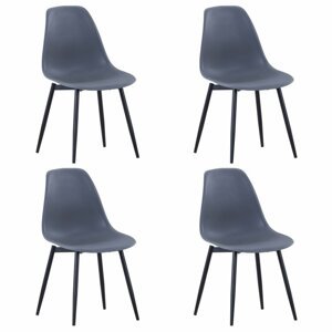 Jedálenská stolička 4 ks plast / kov Dekorhome Sivá