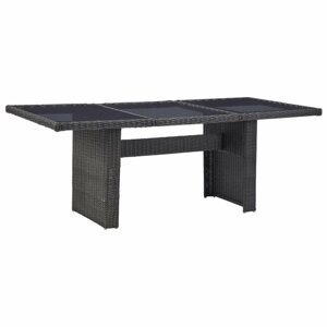 Záhradný jedálenský stôl 200x100 cm čierna Dekorhome