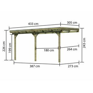 Drevená pergola ECO B 433 cm Dekorhome 303 cm