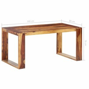 Jedálenský stôl sheesamové drevo Dekorhome 160x80x76 cm