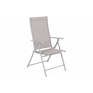 Skladacia záhradná stolička oceľ / textilen Strieborná / taupe