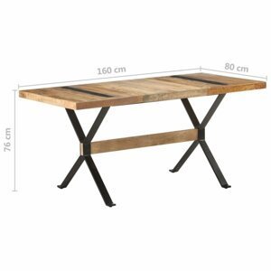 Jedálenský stôl drevo / oceľ Dekorhome 160x80x76 cm