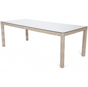 Záhradný stôl 180 cm polyratan / sklo