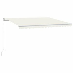 Ručne zaťahovacia markíza s LED svetlom 400x350 cm Dekorhome Krémová