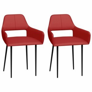 Jedálenská stolička 2 ks umelá koža / kov Dekorhome Červená