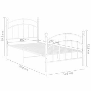 Posteľ biely kov Dekorhome 100 x 200 cm