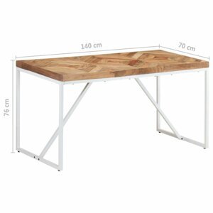 Jedálenský stôl hnedá / biela Dekorhome 140x70x76 cm