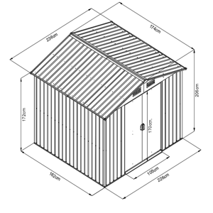 Záhradný domček MAXTORE kov antracit Dekorhome 226x162x206 cm