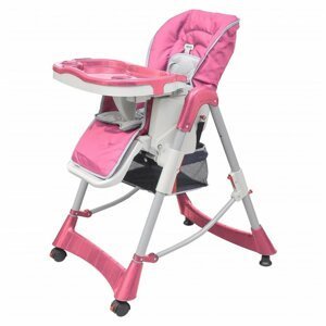 Detská jedálenská stolička Deluxe Dekorhome Ružová