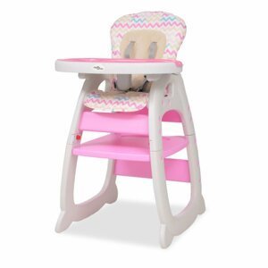 Detská jedálenská stolička 3v1 so stolíkom Dekorhome Ružová