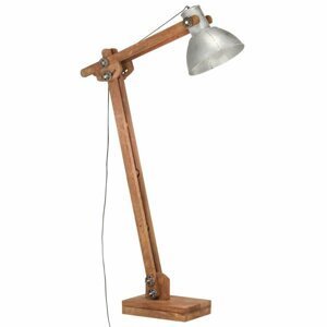 Stojacia lampa mangovníkové drevo/kov Dekorhome Strieborná