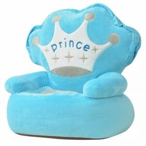 Detské kreslo Prince plyš Dekorhome Modrá