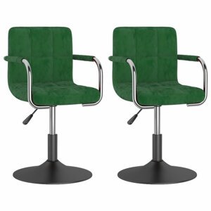Otočná jedálenská stolička 2 ks zamat / kov Dekorhome Tmavo zelená