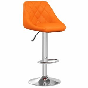 Barová stolička 2 ks umelá koža / chróm Dekorhome Oranžová