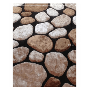 Shaggy koberec PEBBLE TYP 2 hnedá / čierna Tempo Kondela 100x140 cm