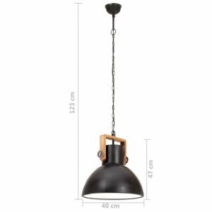Závesná lampa čierna / mangovník Dekorhome 40 cm