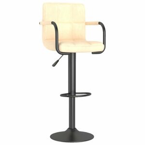 Barová stolička zamat / kov Dekorhome Krémová