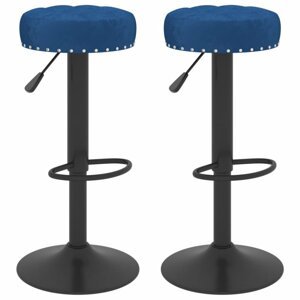 Barové stoličky 2 ks zamat / kov Dekorhome Modrá
