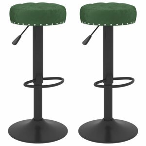 Barové stoličky 2 ks zamat / kov Dekorhome Tmavo zelená