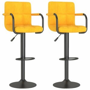 Barová stolička 2 ks zamat / kov Dekorhome Žltá