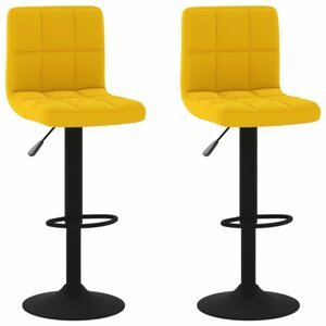 Barová stolička 2 ks zamat / kov Dekorhome Žltá