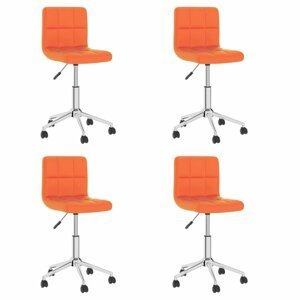 Otočné jedálenské stoličky 4 ks umelá koža / kov Dekorhome Oranžová