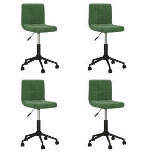 Otočné jedálenské stoličky 4 ks zamat / kov Dekorhome Tmavo zelená