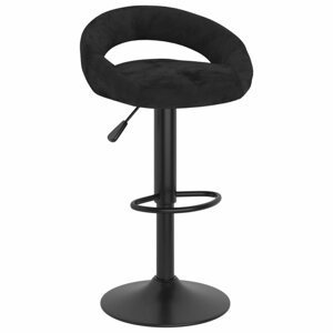 Barová stolička zamat / kov Dekorhome Čierna