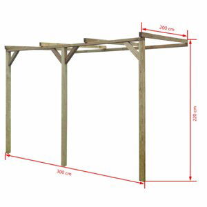 Záhradná pergola borovice Dekorhome 2x3x2,2 m