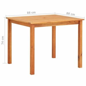 Záhradný stôl akáciové drevo Dekorhome 88x88x74 cm