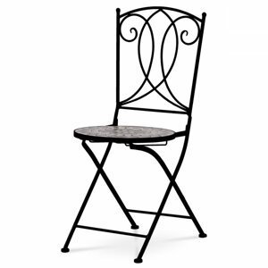 Záhradná stolička skladacia JF2234 čierna / mozaika Autronic