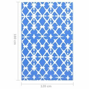 Vonkajší koberec PP modrá / biela Dekorhome 120x180 cm