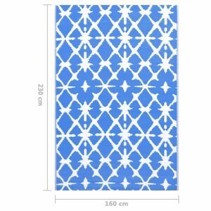 Vonkajší koberec PP modrá / biela Dekorhome 160x230 cm