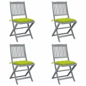 Skladacia záhradná stolička s poduškami 4 ks sivá Dekorhome Limetková