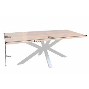 Jedálenský stôl sheesham Dekorhome 200x100x76 cm