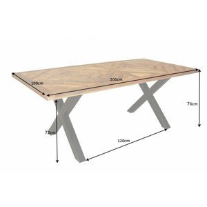 Jedálenský stôl ARKAS X Dekorhome 200x100x78 cm