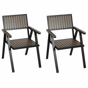 Záhradné stoličky 2 ks Čierna / sivá