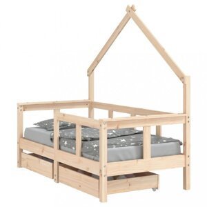 Detská domčeková posteľ so šuplíkmi Dekorhome 70 x 140 cm