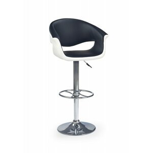 Barová stolička H-46 biela / čierna / chróm Halmar
